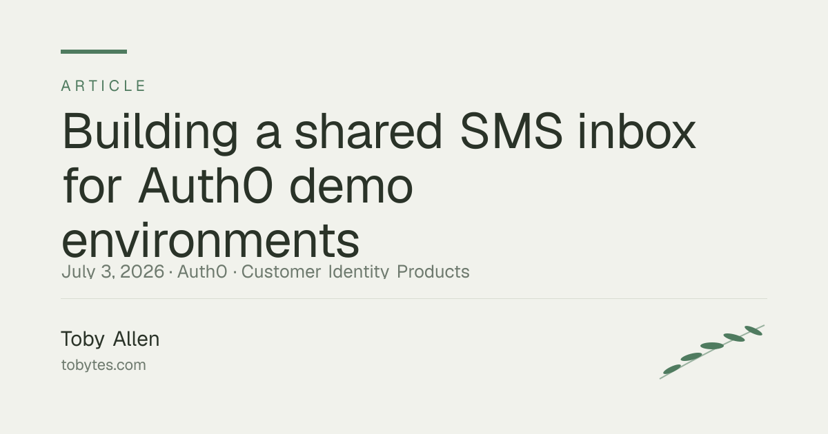 Building a shared SMS inbox for Auth0 demo environments