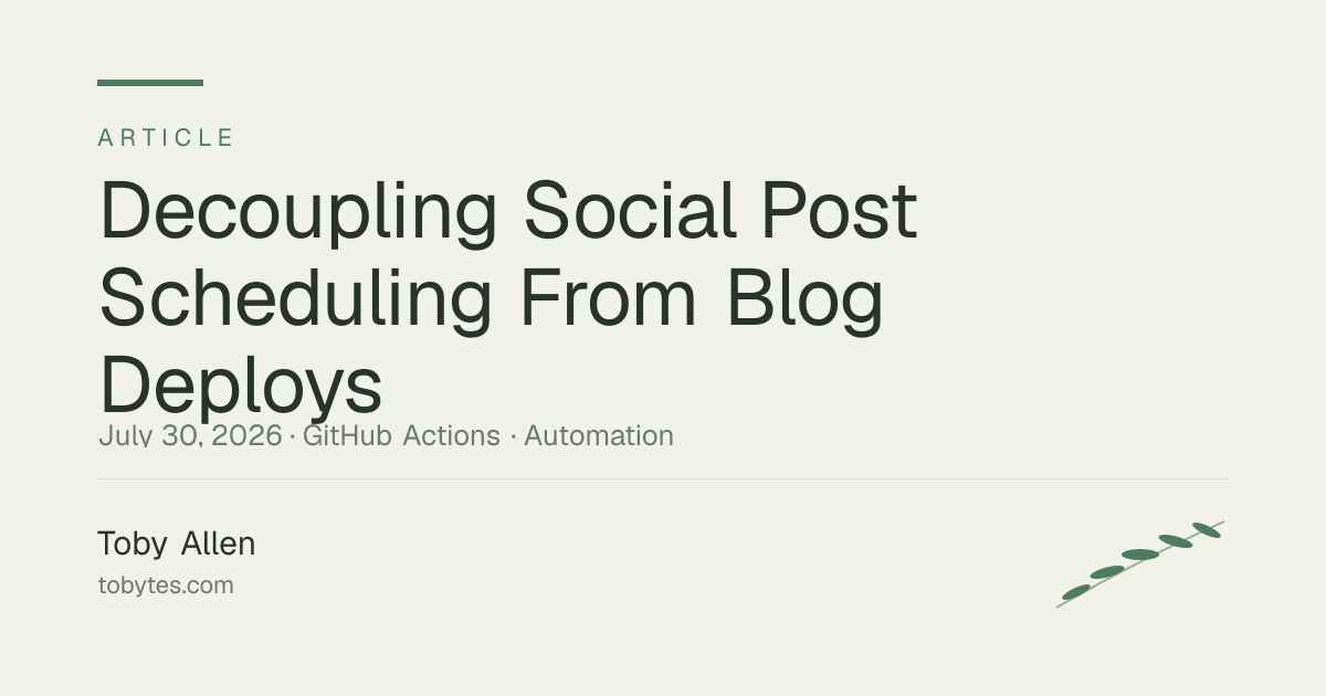 Decoupling Social Post Scheduling From Blog Deploys