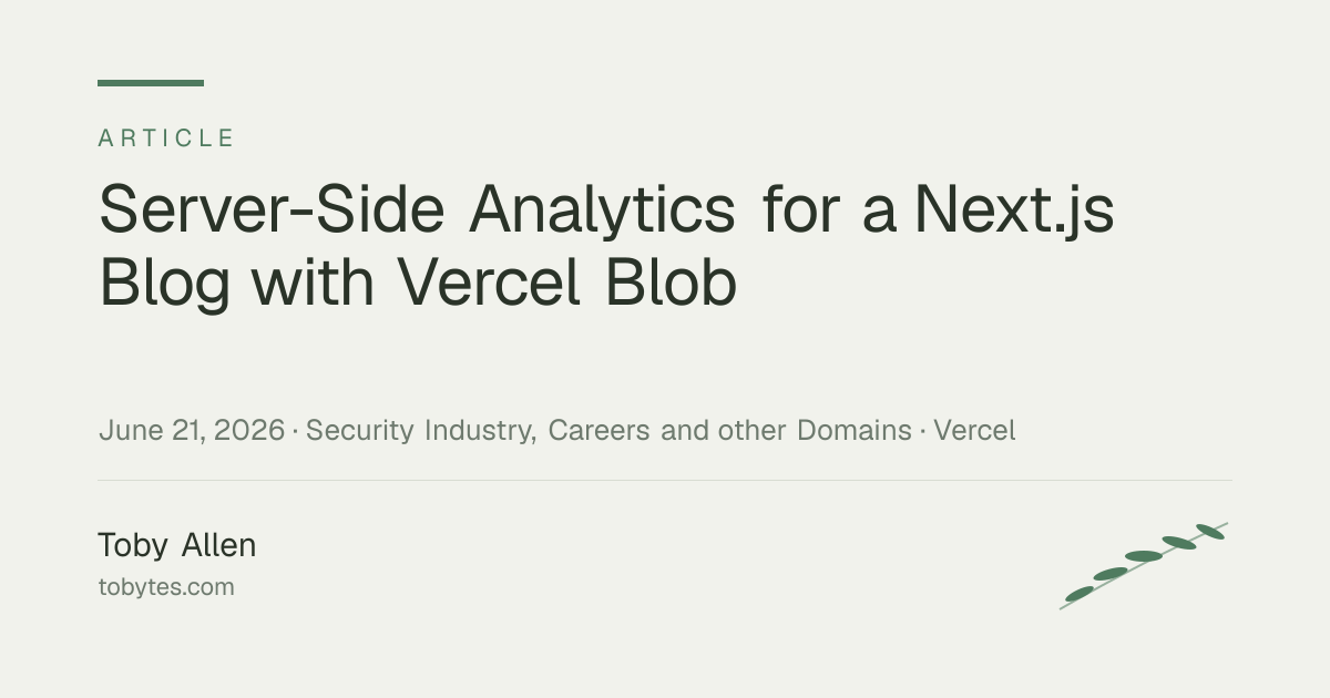Server-Side Analytics for a Next.js Blog with Vercel Blob