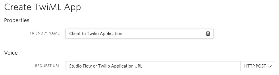 TwiML App Example